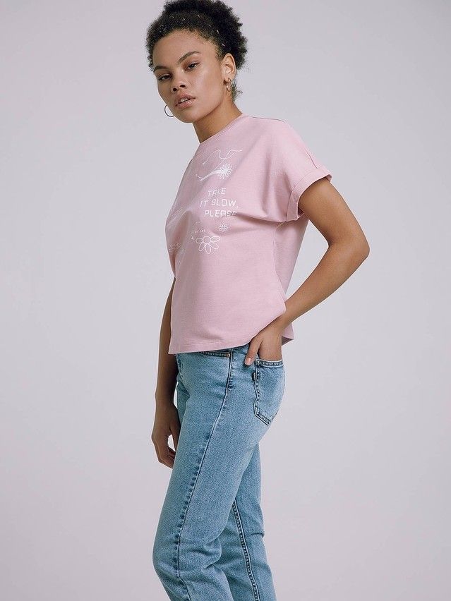 Women's polo neck shirt CONTE ELEGANT LD 1773, s.170-84, romantic pink - 3
