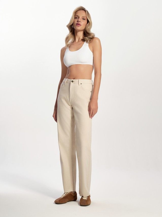 Denim trousers CONTE ELEGANT CON-735, s.170-102, ecru - 1
