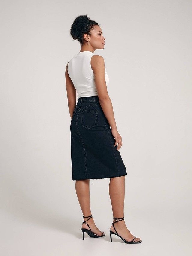Denim skirt CONTE ELEGANT CON-439, s.170-90, washed black - 3