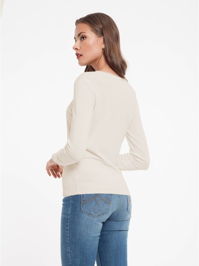 Women's polo neck shirt CONTE ELEGANT LDK023, s.158,164-84, ecru - 2
