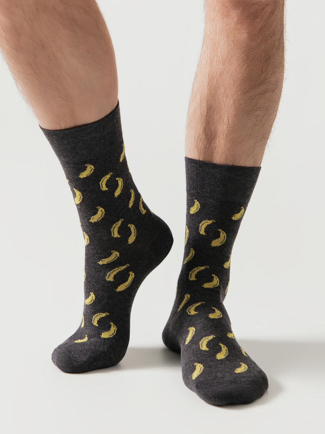 Men's socks DIWARI HAPPY, s.25, 232 dark grey - 1