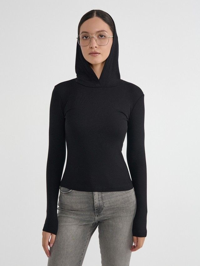 Women's polo neck shirt CONTE ELEGANT LD 2959, s.170-92, black - 2