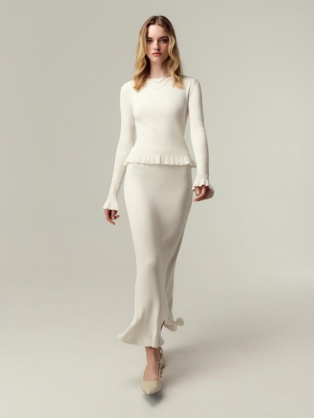 Women's skirt CONTE ELEGANT LDK2574, s.170-90, ecru - 5