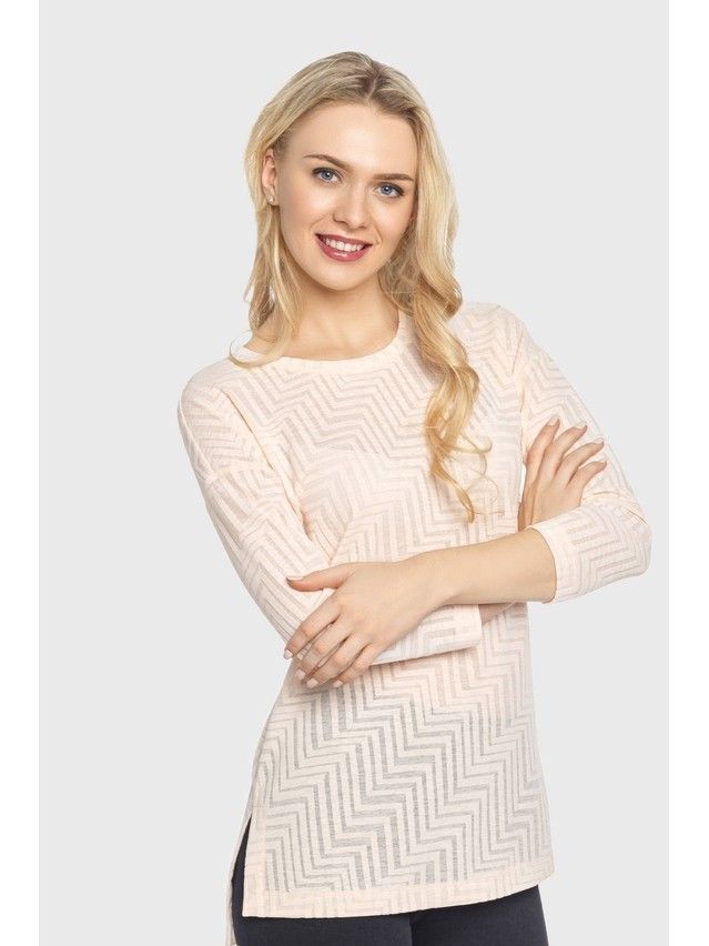 Women's polo neck shirt CONTE ELEGANT LD 705, s.158,164-100, peach - 1