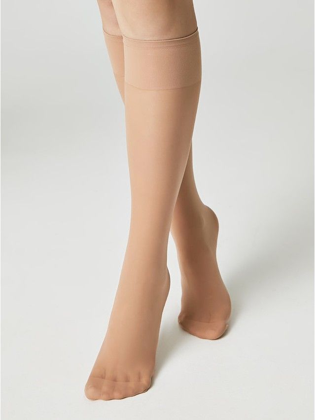 Women's knee high socks CONTE ELEGANT TENSION SOFT 20 (1 pair),s.23-25, natural - 9