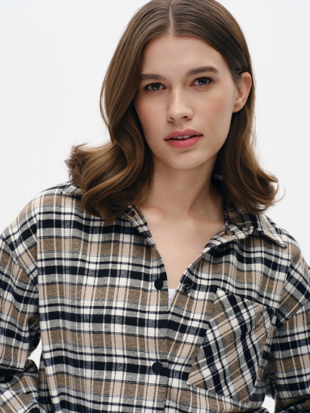 Women's shirt CONTE LRU 3504, s.170-88-94, black-beige check - 2