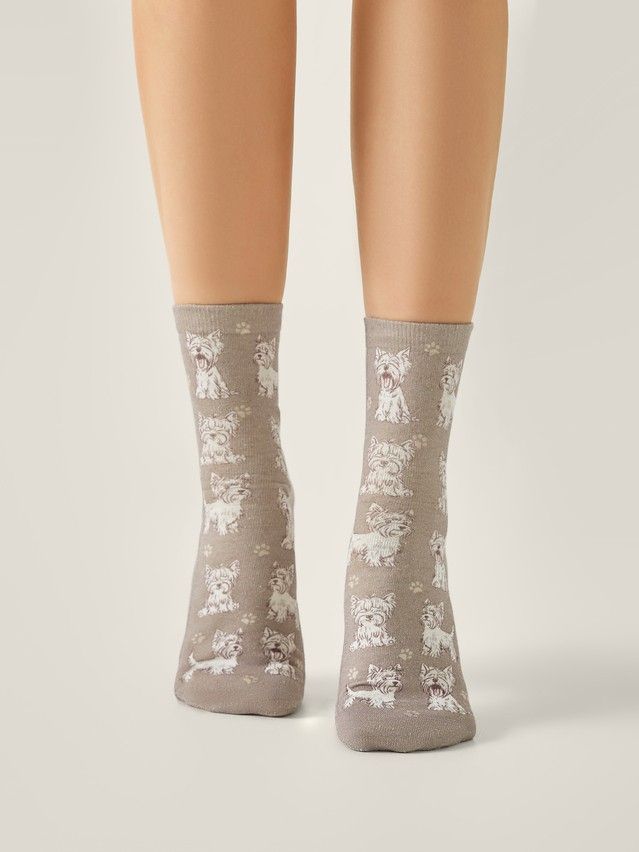 Women's socks CONTE ELEGANT FANTASY, s.23-25, 732 coffee - 1