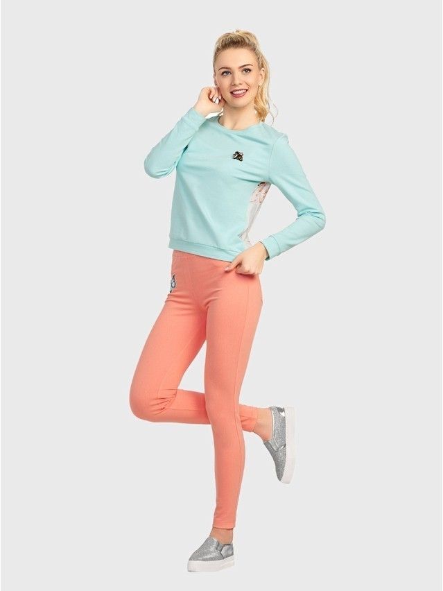Women's polo neck shirt CONTE ELEGANT LD 704, s.158,164-100, turquoise - 2