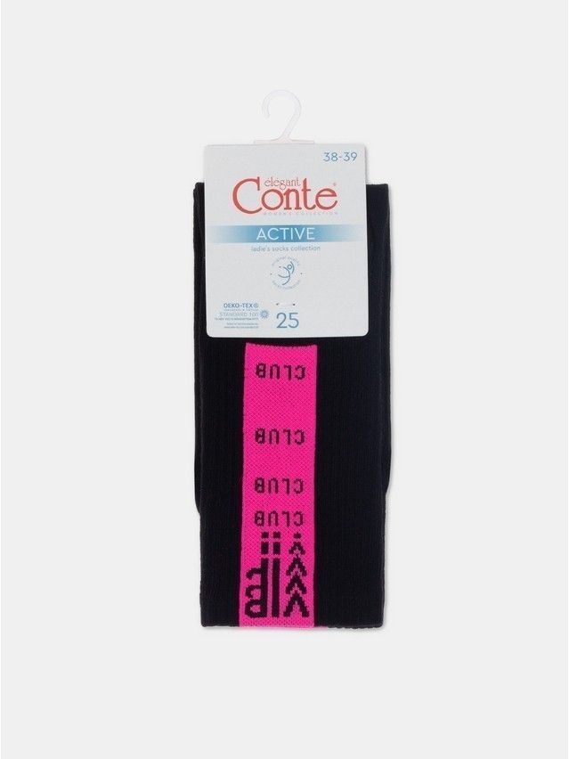 Women's socks CONTE ELEGANT ACTIVE, s.23-25, 433 black-pink - 6