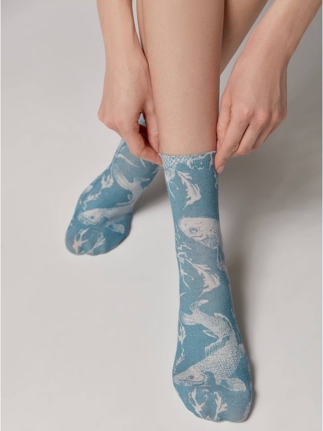Women's socks CONTE ELEGANT FANTASY, s.23-25, 398 grey-turquoise - 1