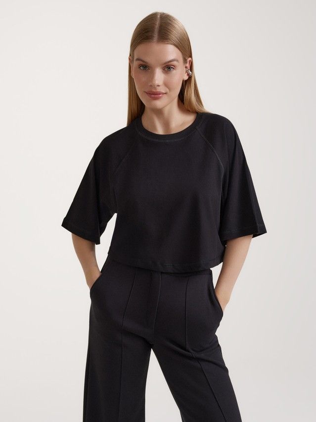 Women's polo neck shirt CONTE ELEGANT LD 3093, s.170-84, black - 2