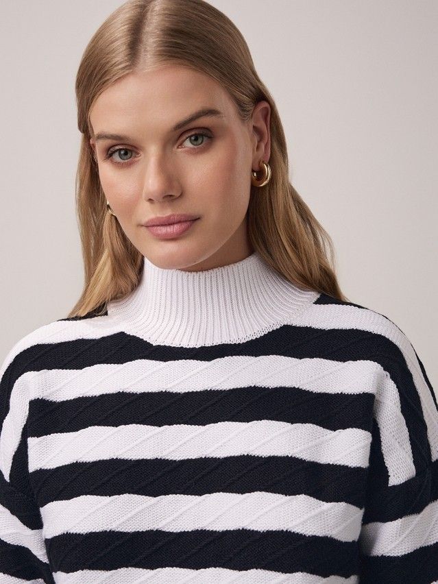 Women's pullover CONTE ELEGANT LDK2399, s.170-84, white-black - 5