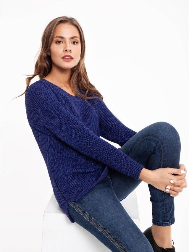Women's polo neck shirt CONTE ELEGANT LDK040, s.170-84, dark blue - 1