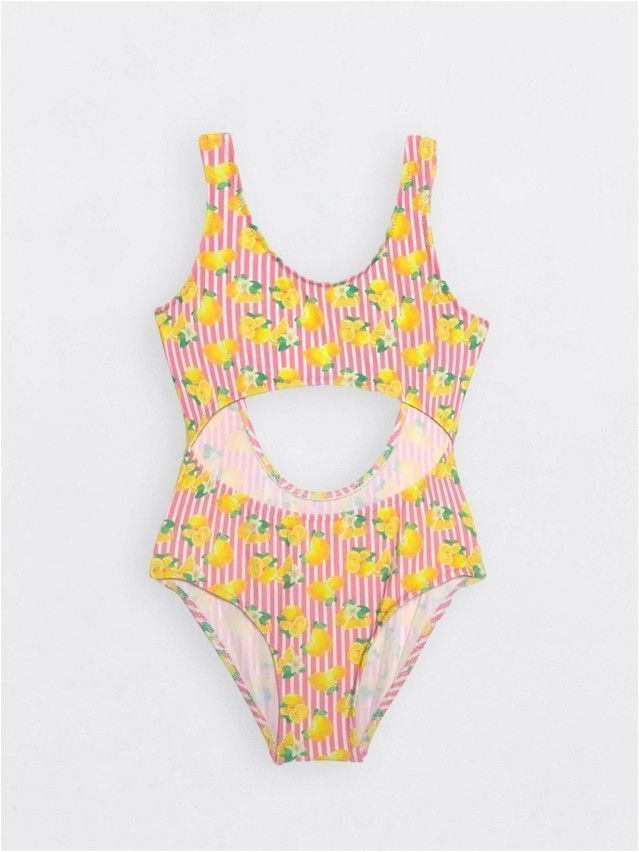 Swimsuit for girls CONTE ELEGANT GOLDY LEMON, s.122,128-60, yellow-pink - 1