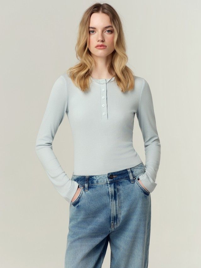 Women's polo neck shirt CONTE LD 3420, s.170-88, blue wave - 3