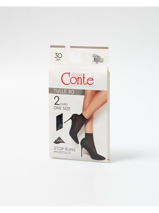 Women's socks CONTE ELEGANT TULLE (2 pairs),s.23-25, nero - 6