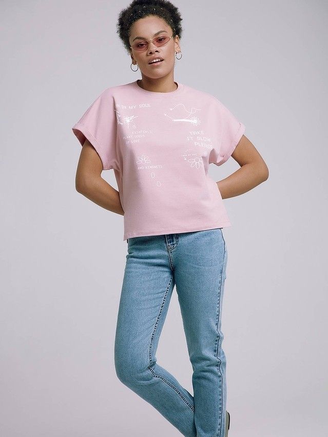 Women's polo neck shirt CONTE ELEGANT LD 1773, s.170-84, romantic pink - 2