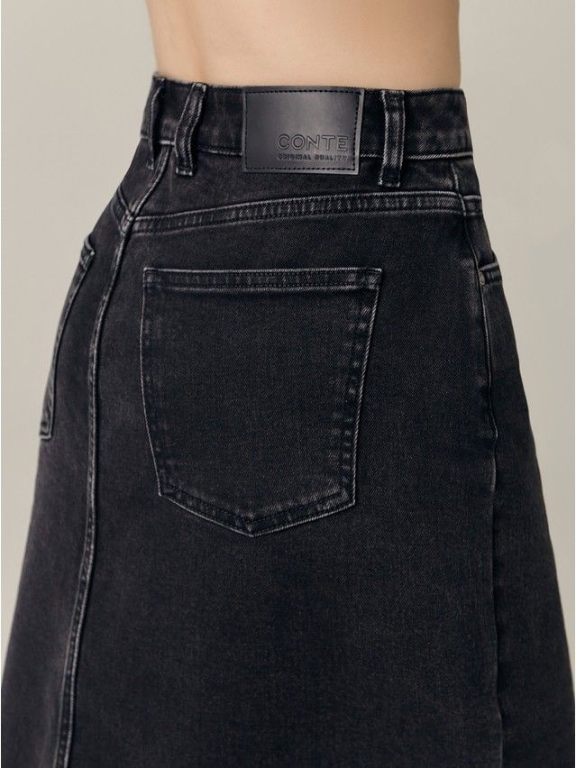 Denim skirt CONTE ELEGANT CON-685, s.170-90, washed black - 7