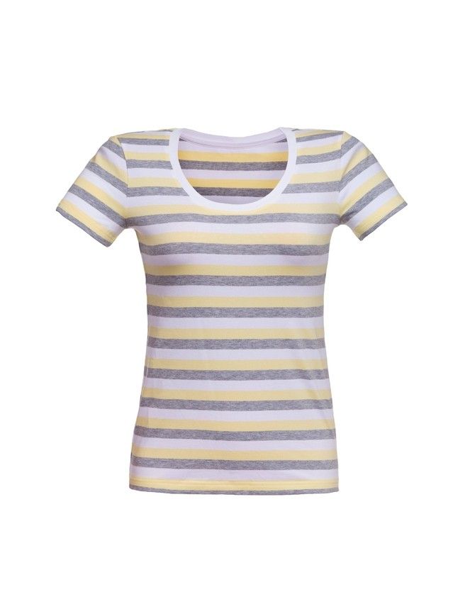 Women's polo neck shirt CONTE ELEGANT LD 632, s.158,164-100, grey-yellow - 1