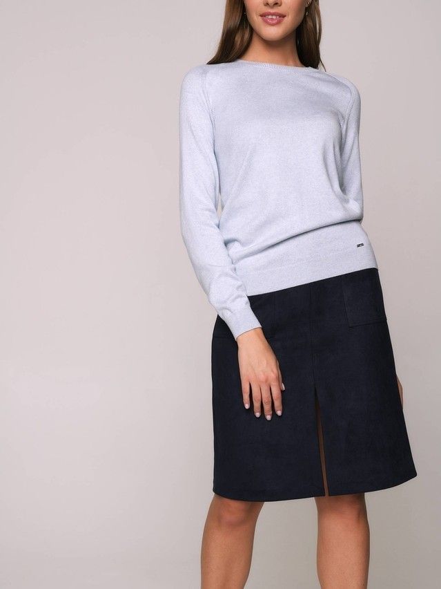Women's polo neck shirt CONTE ELEGANT LDK098, s.170-84, light steel blue - 1