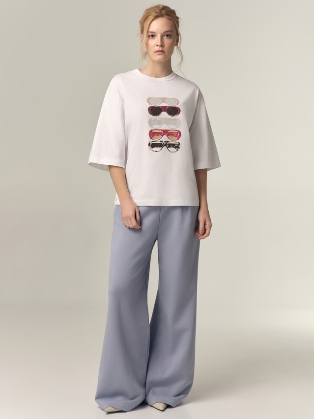 Women's polo neck shirt CONTE LD 3449, s.170-88, white-glasses - 5