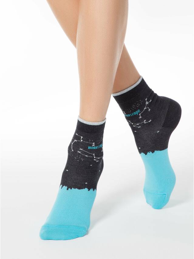 Women's socks CONTE ELEGANT CLASSIC, s.23, 122 black-turquoise - 1