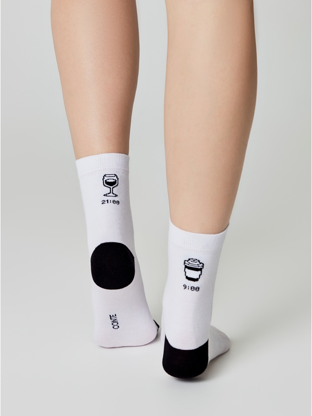 Women's socks CONTE ELEGANT HAPPY, s.23-25, 611 white - 2