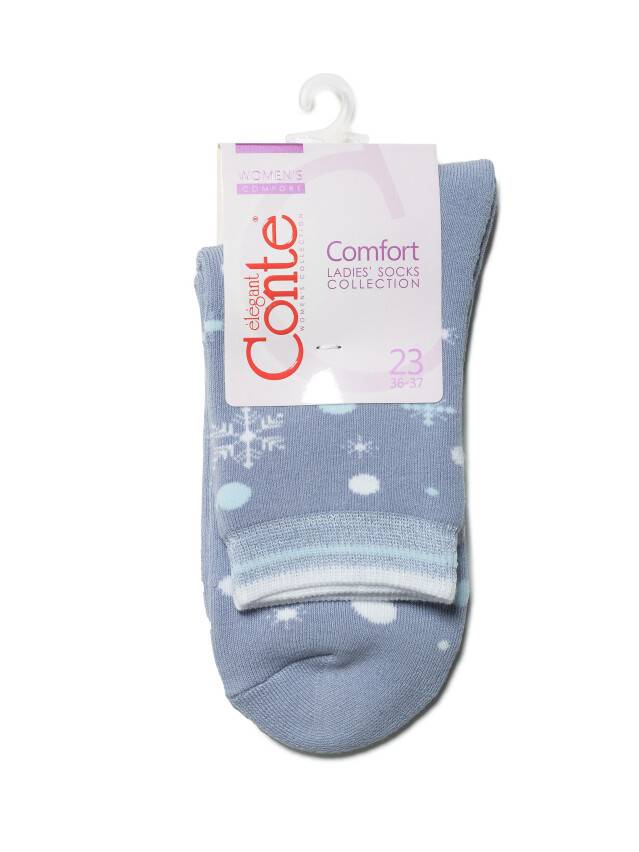 Women's cotton socks COMFORT (terry) 7C-47SP, rives. 36-37, 197 light denim - 3