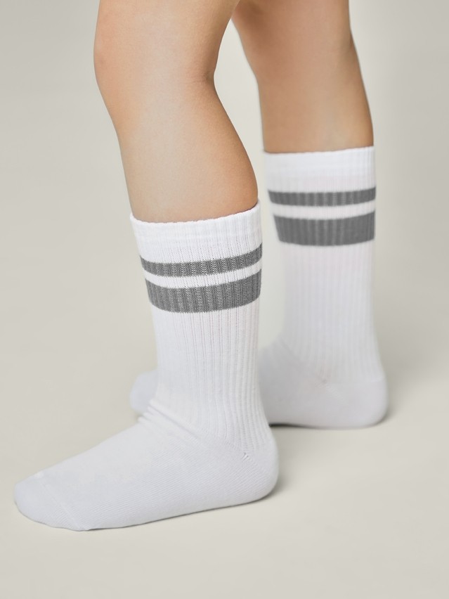 Children's socks CONTE-KIDS ACTIVE, s.16, 1020 white-grey - 1