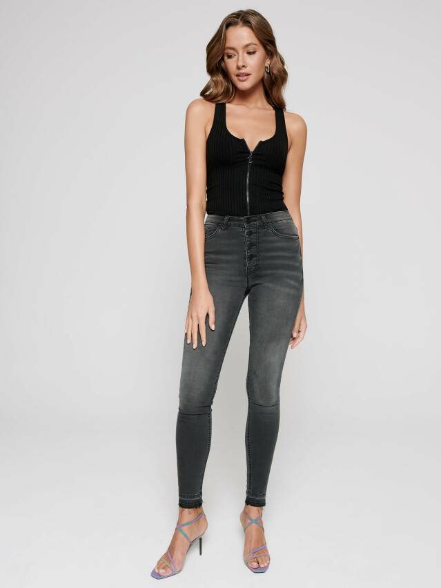 Skinny jeans with High rise CON-225, s.170-102, washed black - 1