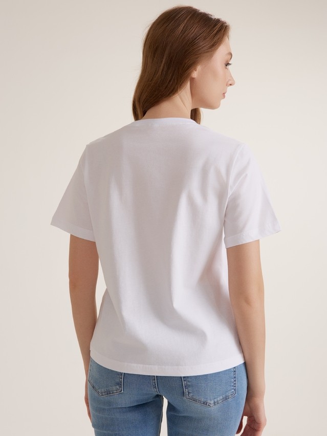 Women's polo neck shirt CONTE ELEGANT BASIC COLLECTION LD 5024, s.170-84, white - 2