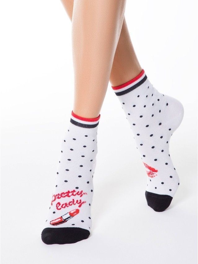 Women's socks CONTE ELEGANT HAPPY, s.23, 097 white - 1