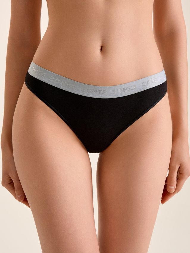 Women's panties CONTE ELEGANT PRINT DOTS LB 2545, s.90, black-grey - 1