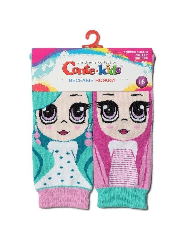 Children's socks Cheerful legs 17S-10SP, s. 24-26, 463 mallow-turquoise - 2