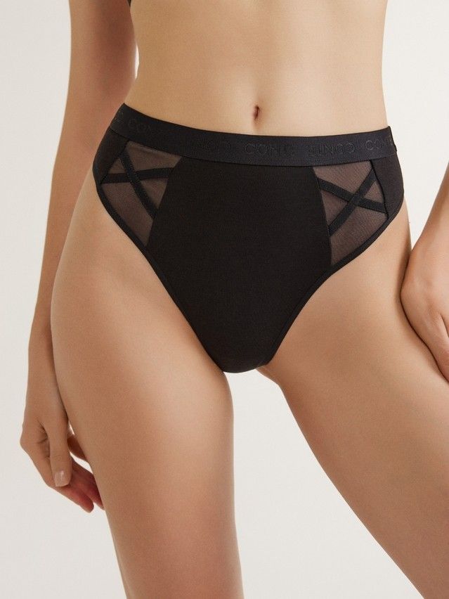 Women's panties CONTE ELEGANT CRISS CROSS LBR 2995, s.90, black - 2