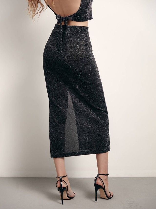 Women's skirt CONTE ELEGANT LU 1798, s.170-90, silver black - 2