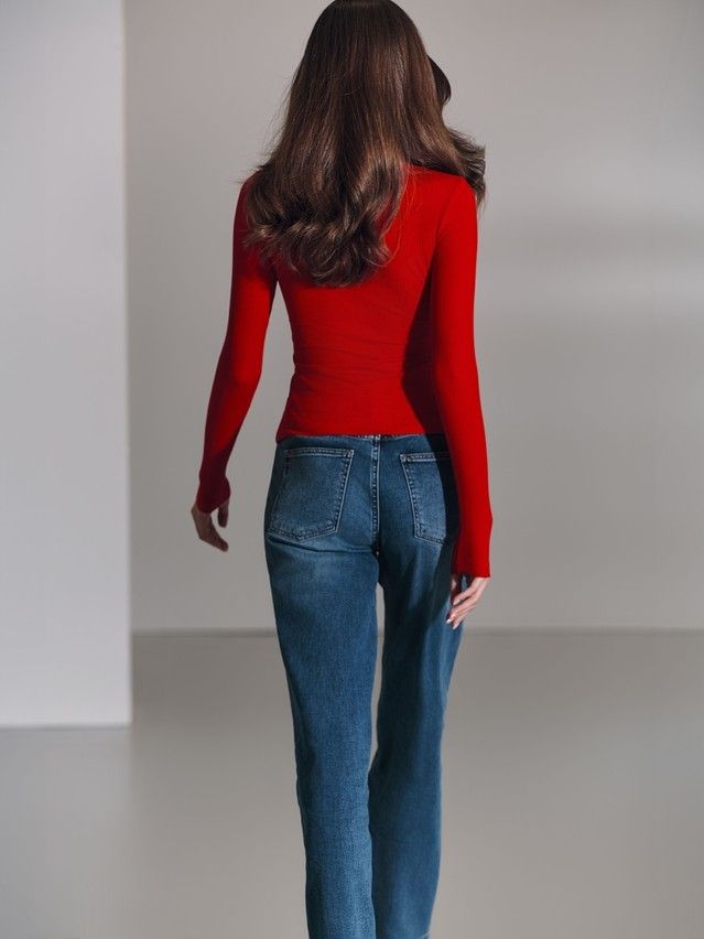 Women's polo neck shirt CONTE ELEGANT LD 2794, s.170-92, crimson red - 4