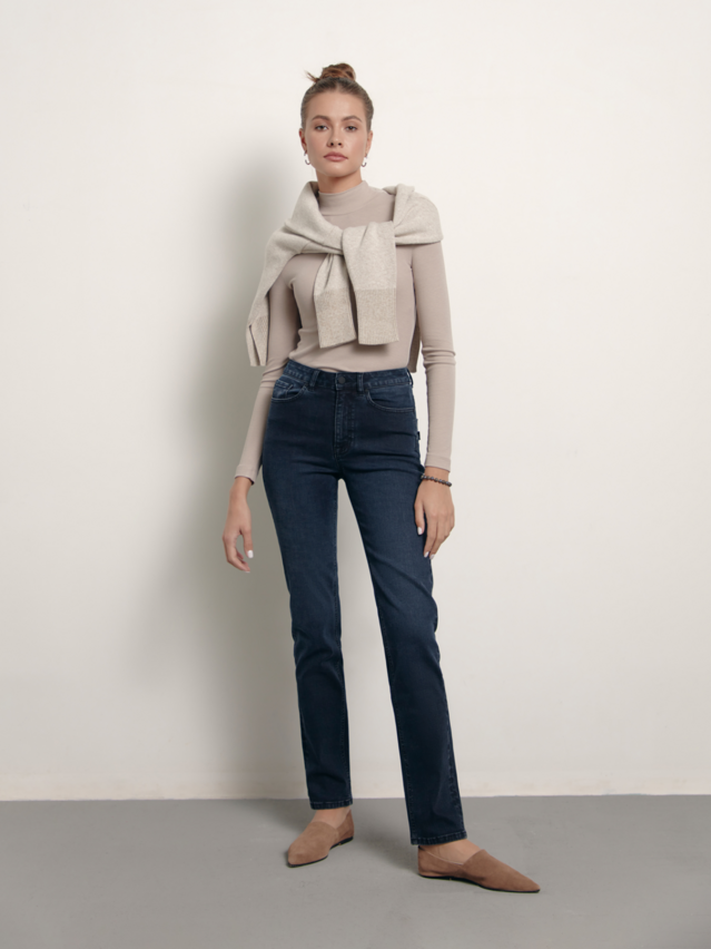 Denim trousers CONTE ELEGANT CON-377, s.170-102, blue black - 1