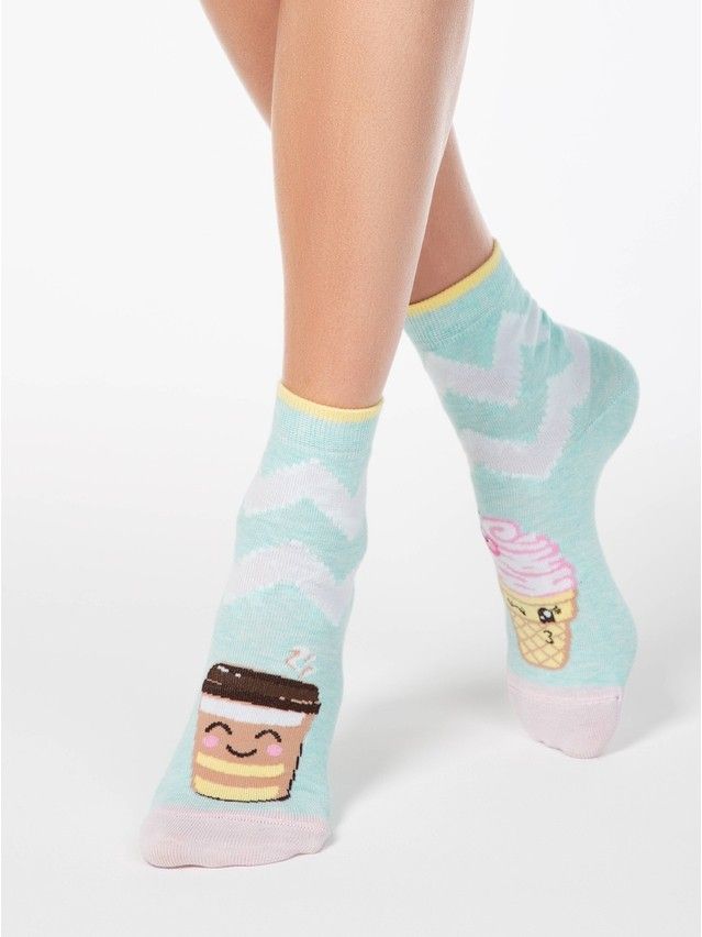 Women's socks CONTE ELEGANT HAPPY, s.25, 126 turquoise - 1