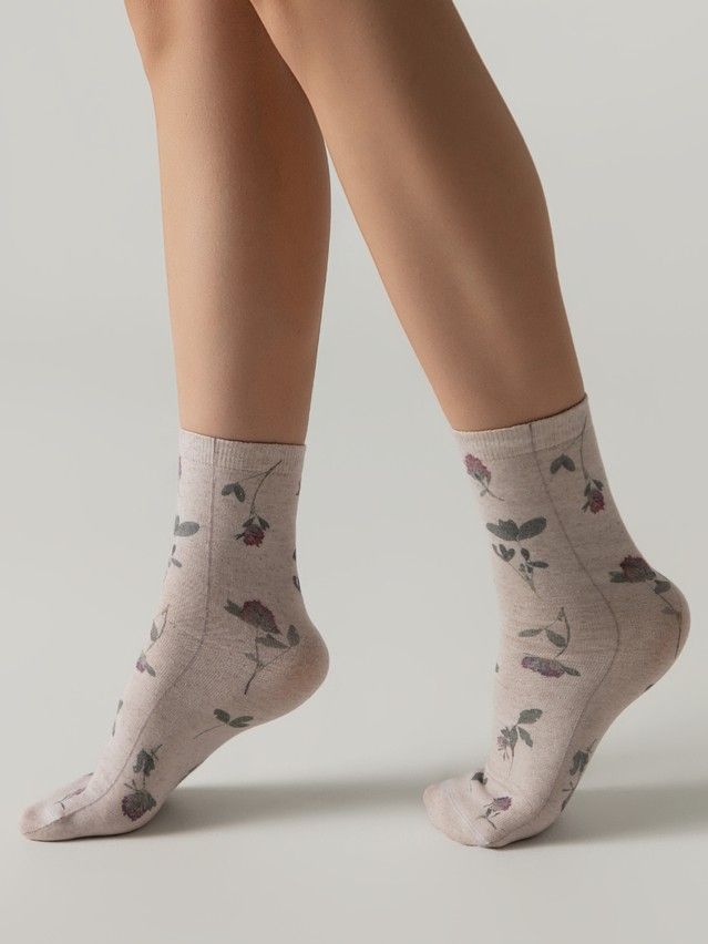 Women's socks CONTE FLOWERS, s.23-25, 1146 beige - 2