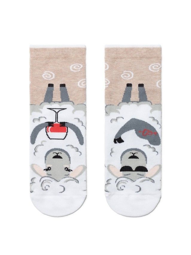Women's cotton socks HAPPY 18С-227SP, rives. 36-39, 170 beige - 2