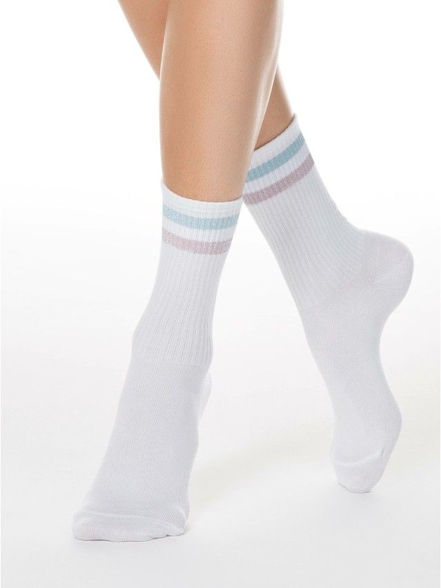Women's cotton socks ACTIVE 19C-65SP, rives. 36-37, 157 white-light pink - 1