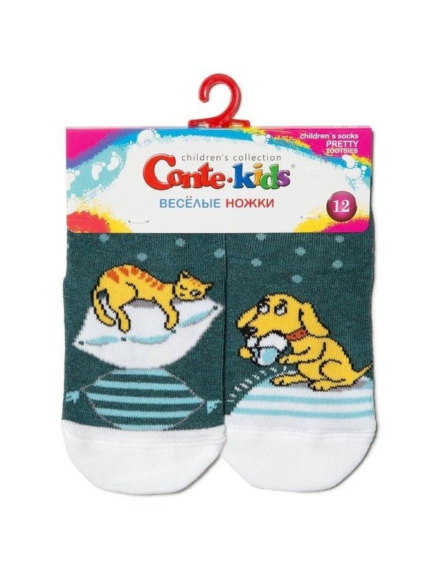 Children's socks CONTE-KIDS CHEERFUL LEGS, s.18-20, 334 dark turquoise - 2