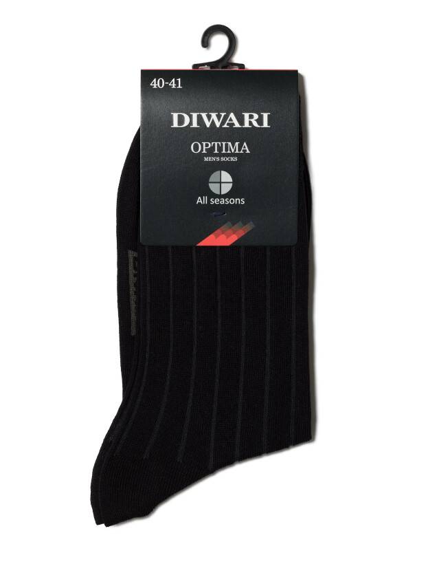 Men's socks DiWaRi OPTIMA (All seasons),s. 40-41, 050 black - 2