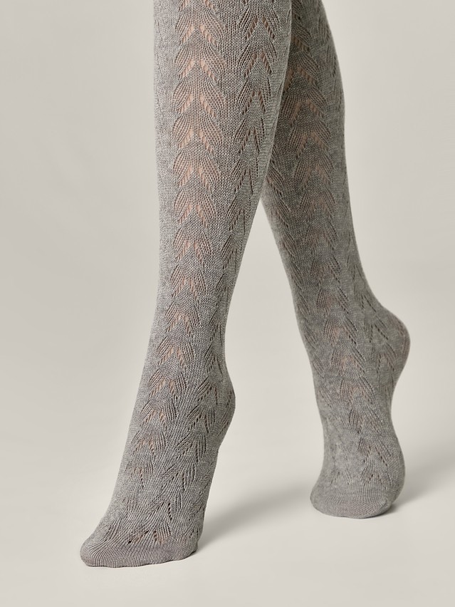 Women's tights CONTE ELEGANT AJOUR 300, s.2, 075 grey - 2