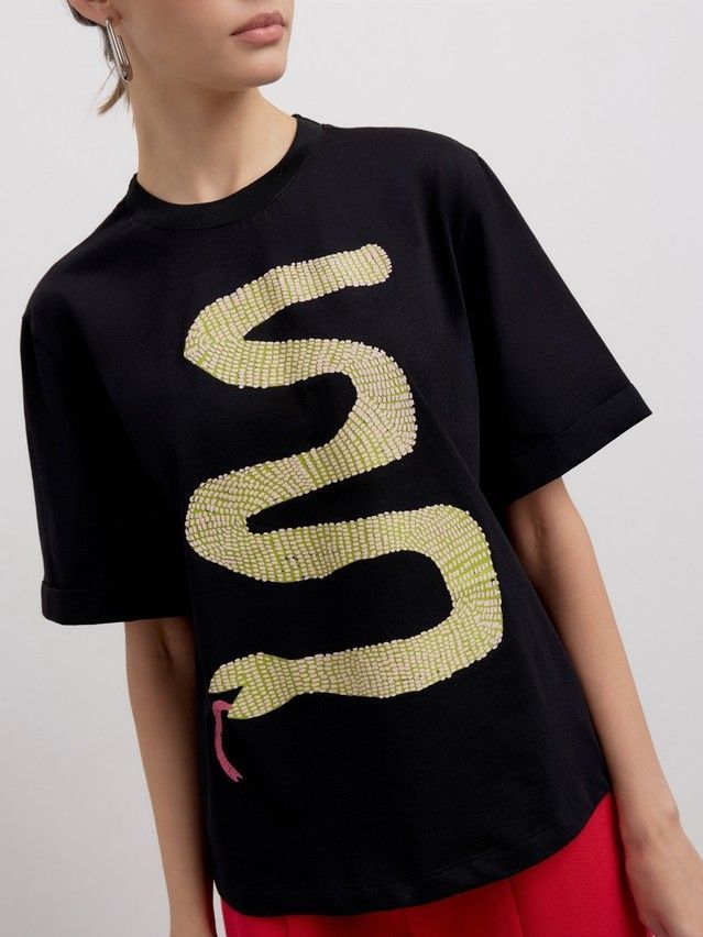Women's polo neck shirt CONTE ELEGANT LD 2710, s.170-92, black-snake - 3