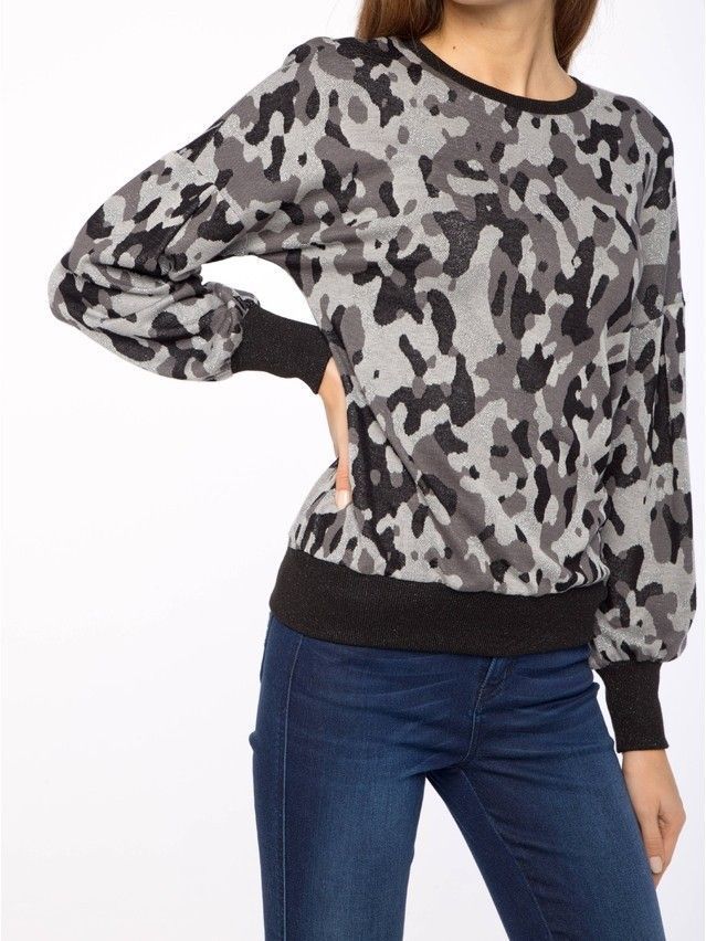 Women's polo neck shirt CONTE ELEGANT LD 839, s.170-100, grey - 1