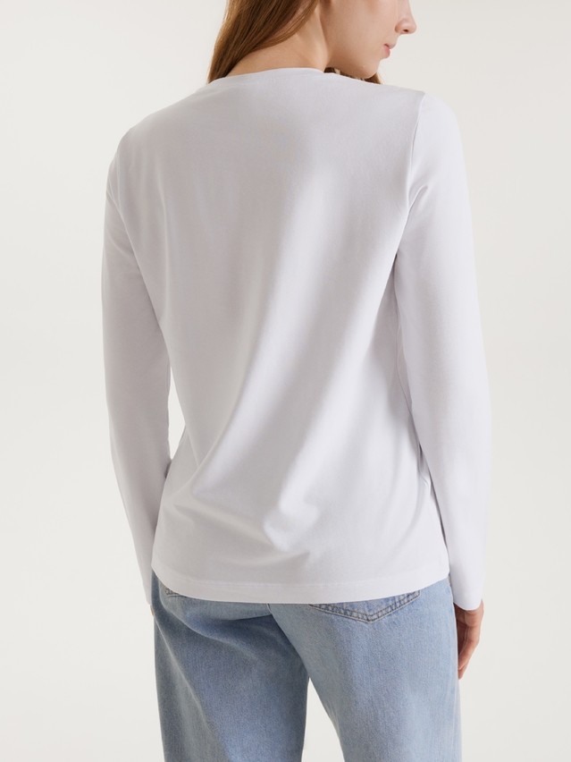 Women's polo neck shirt CONTE ELEGANT BASIC COLLECTION LD 5026, s.170-84, white - 2