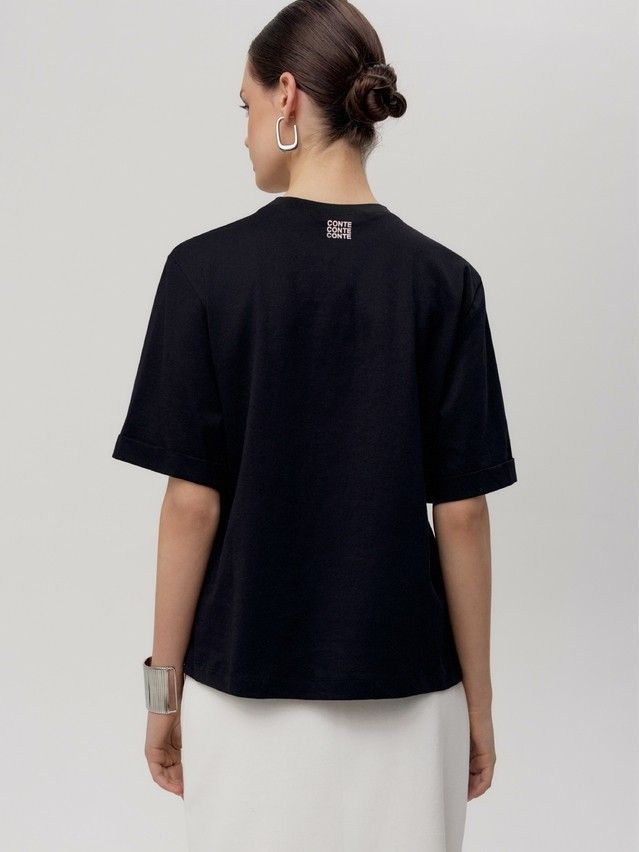 Women's polo neck shirt CONTE ELEGANT LD 2710, s.170-92, black-profile - 3