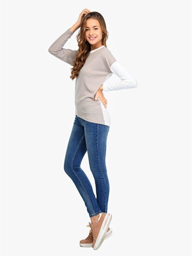 Women's polo neck shirt CONTE ELEGANT LD 673, s.158,164-84, milky-beige - 2